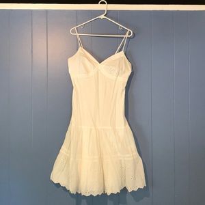Gap White Cotton and Lace Dress